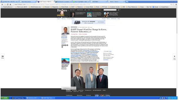 Forbes: KAIST Pioneers 