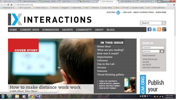 ACM Interactions: Demo Hour, March and April 2014 Issue 이미지